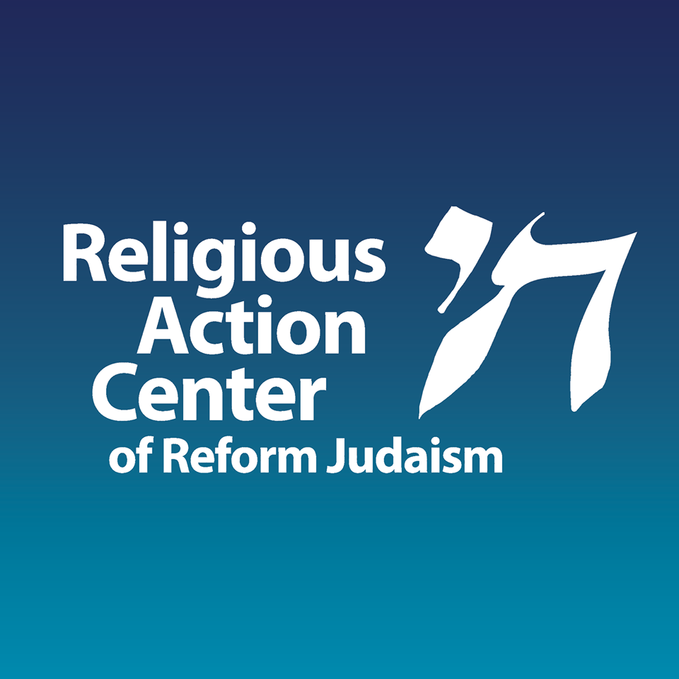 Blue and white logo of the Religious Action Center of Reform Judaism