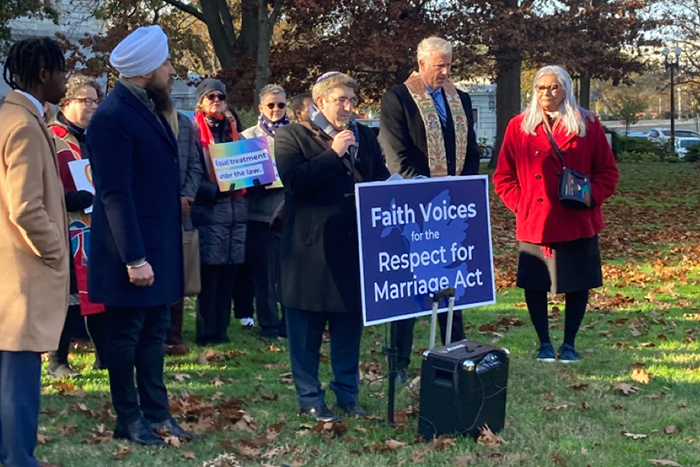 image of people at the Faith Voices for the Respect for Marriage Act Press Conference