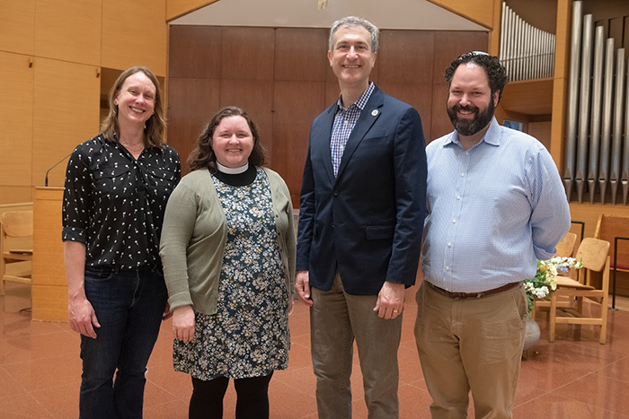 an image of four people at theA2 Climate Teach-in