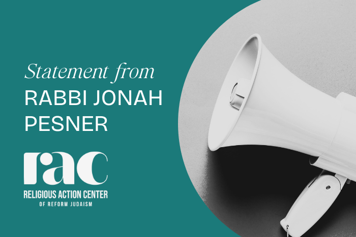 PR - Statement from Rabbi Jonah Pesner