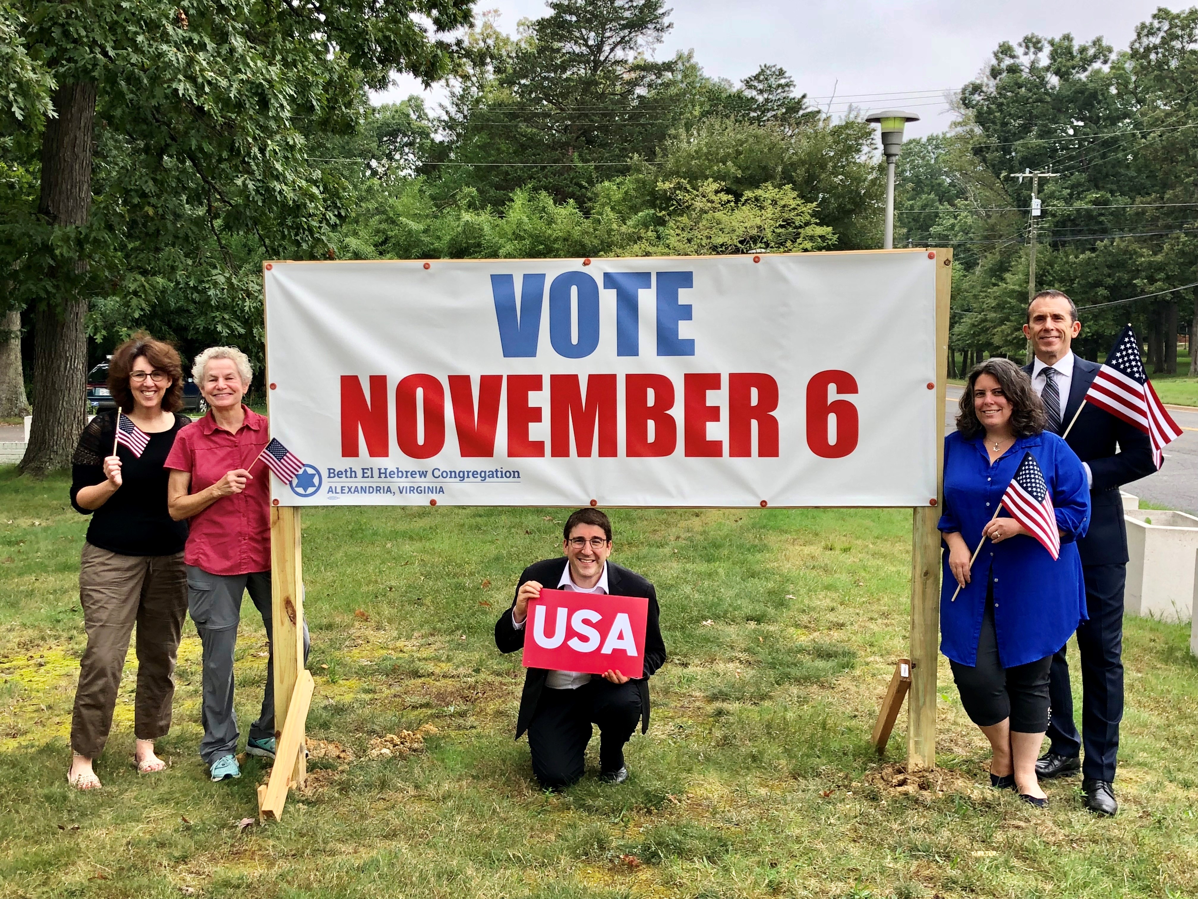 Beth El Civic Engagement Leadership Team: (from left to right) Patrice Gotsch, Janet Garber, Cantor Jason Kaufman, Dorrit Lowsen and Rabbi David Spinrad