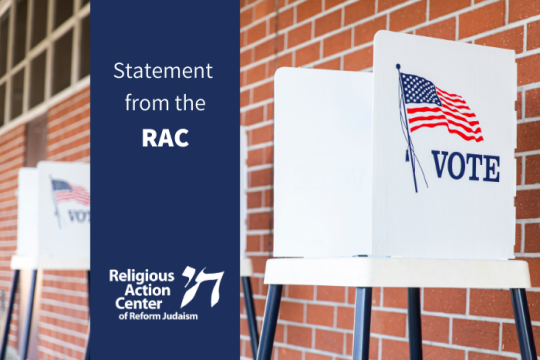 Statement from the RAC with pictures of voting booths