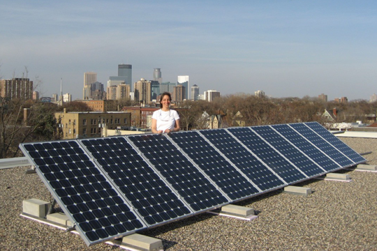 Photo of Temple Israel of Minneapolis' solar panels