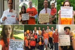 Collage of people wearing orange for Gun Violence Awareness Day