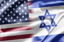 Israeli and American flags blended into one image