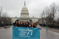 Students from Congregation Kol Tikvah outside U.S. Capitol during L'taken weekend
