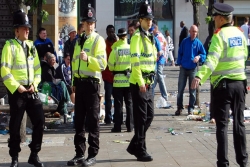 British police officers on the street 